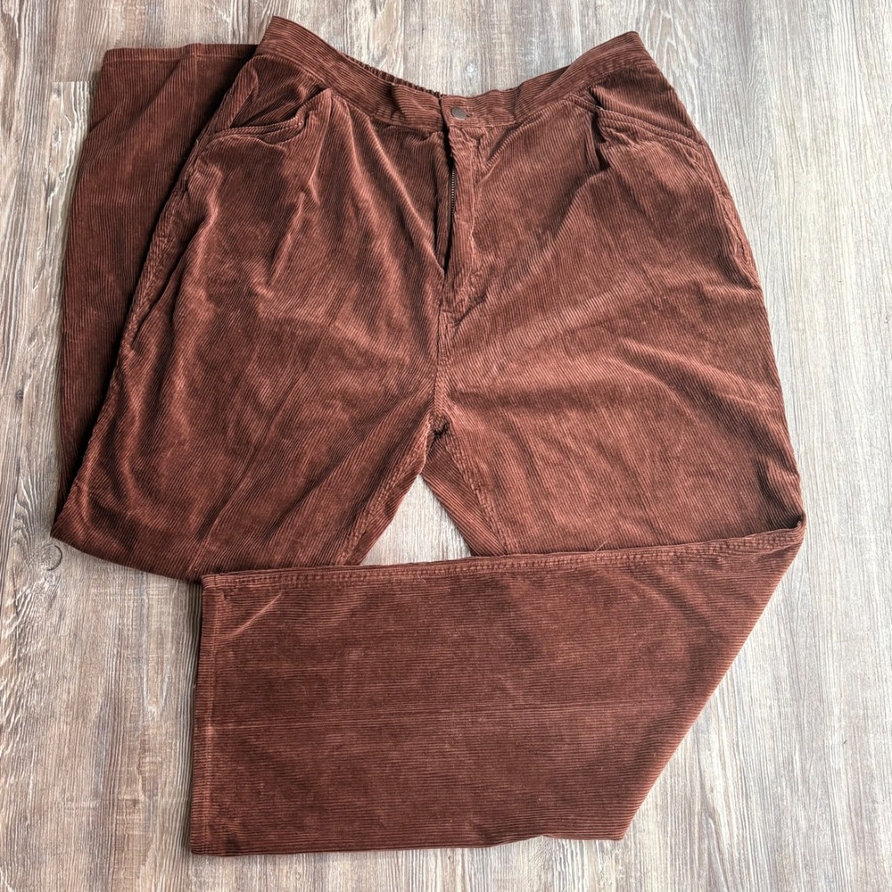 Vintage Sportswear International Brown Corduroy High Rise Wide Leg Pants 32x30